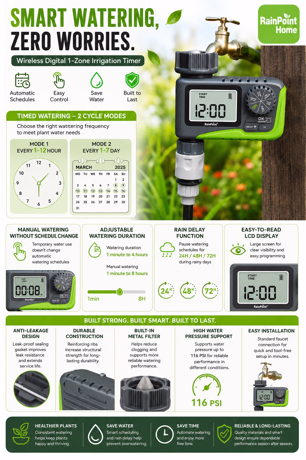 RainPoint 1-Zone Irrigation Timer - Image 3