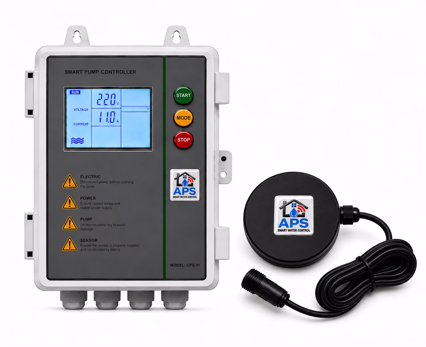 APS Wi-Fi Pump Control Box 400V & Water Level Sensor Combo